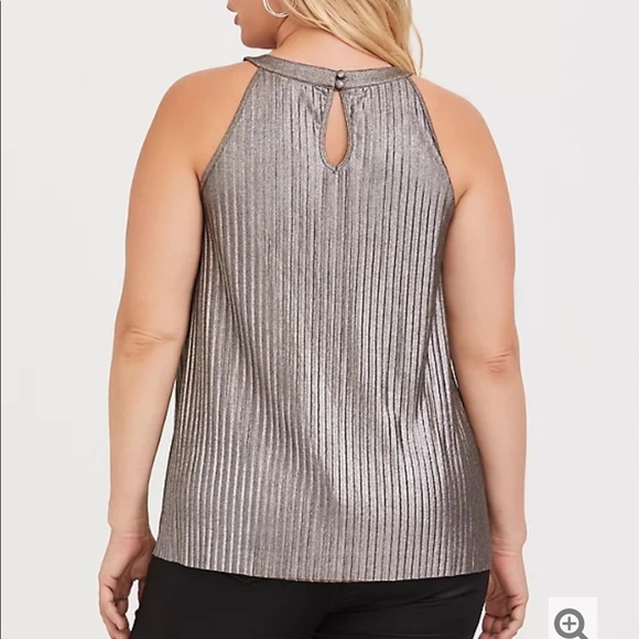 Torrid Pleated Metallic Gold Goddess Tank - Picture 7 of 9